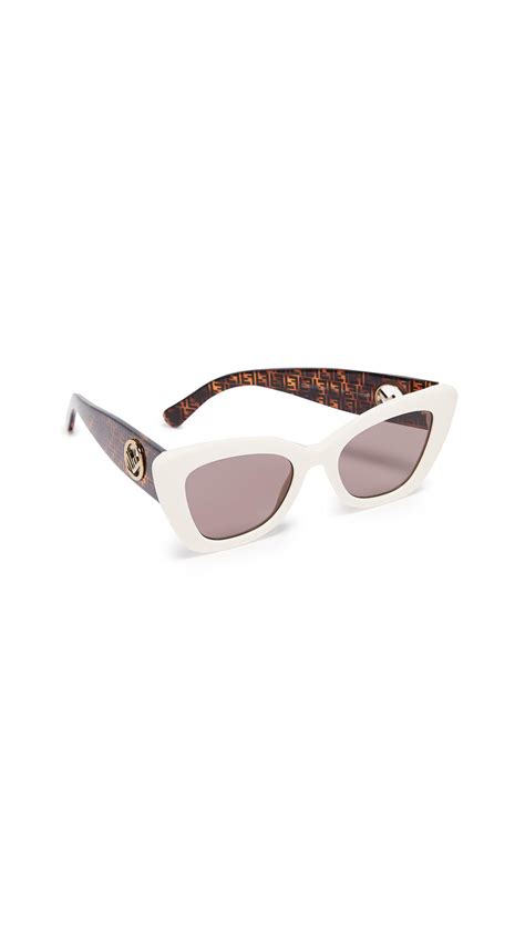 fendi white cat eye sunglasses